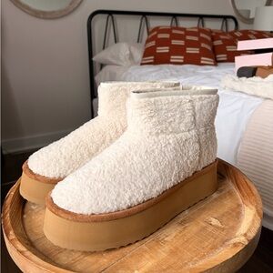 Steve Madden Fleece Platform Booties